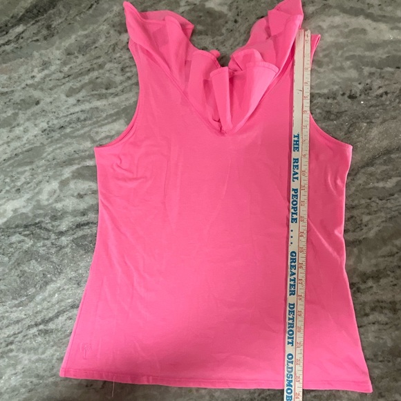 Lilly Pulitzer Alessa Pink Ruffle Top Size Small (O1) - Picture 5 of 7